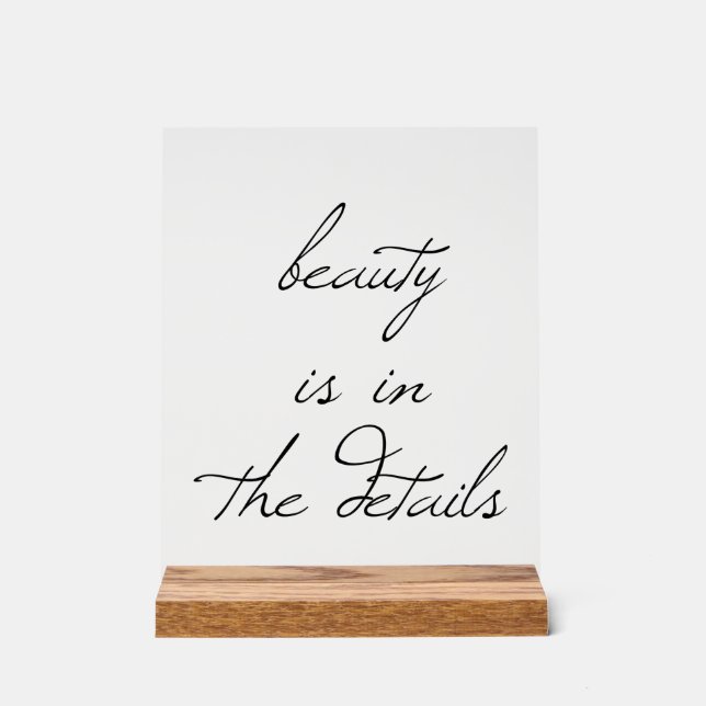 Beauty Acrylic Sign (Front)
