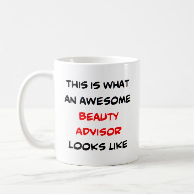beauty advisor, awesome coffee mug (Left)