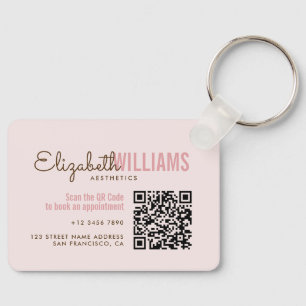 Beauty Aesthetics Business & Loyalty Card QR Code Key Ring