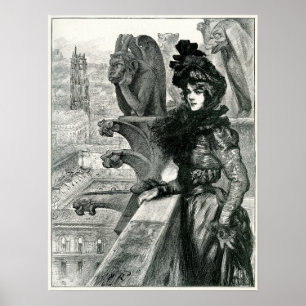 Beauty amoung the Devils, Notre Dame, Paris Poster