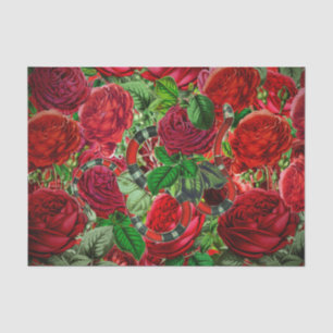 Beauty And Beast - Snake and Rose Flower Pattern Tissue Paper