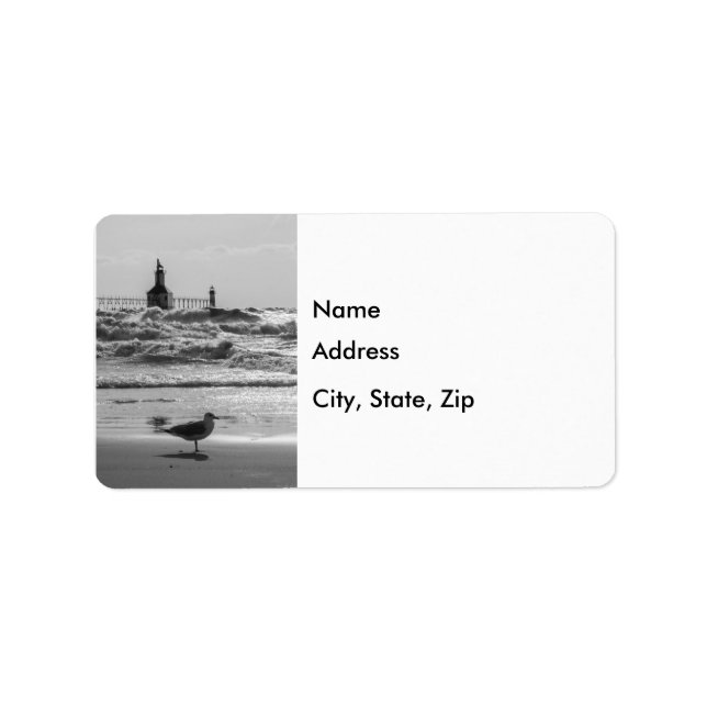 Beauty And Force Grayscale Address Label (Front)