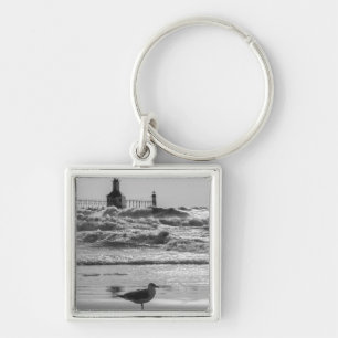 Beauty And Force Grayscale Key Ring