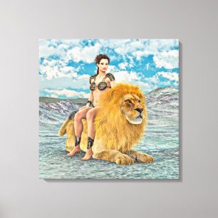 Beauty and Lion Canvas Print
