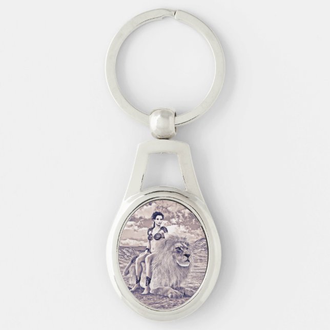 Beauty and Lion Key Ring (Front)