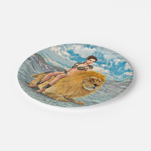 Beauty and Lion Paper Plate