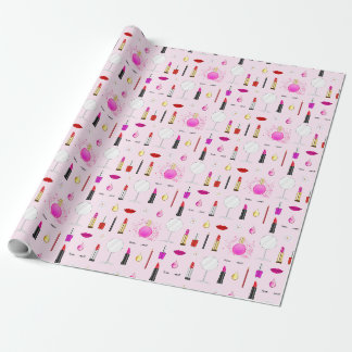 Beauty and makeup wrapping paper