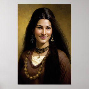 Beauty and Resilience: Portrait of an Afghan woman Poster