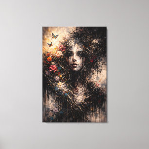 Beauty and Sorrow – A Portrait of Fragile Existenc Canvas Print