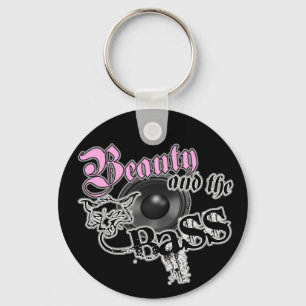 Beauty and the BASS Trance Electro techno Rave DJ Key Ring