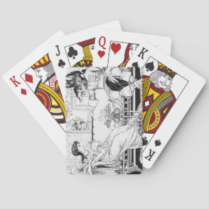Beauty and the Beast, 1874 (litho) (b/w photo) Playing Cards