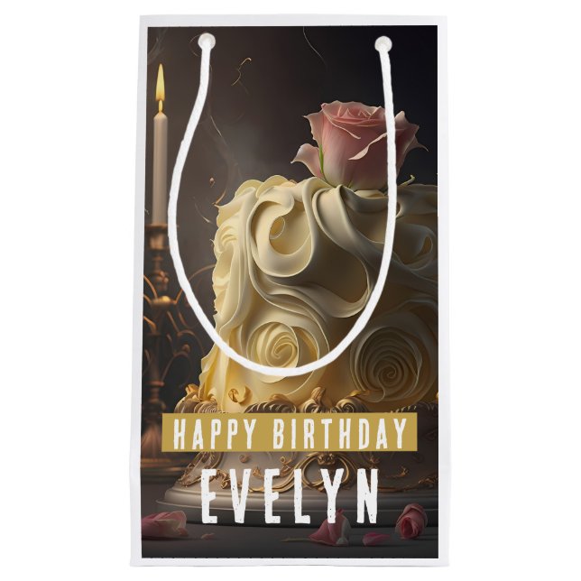 Beauty and the Beast  Cake - Birthday  Small Gift Bag (Front)