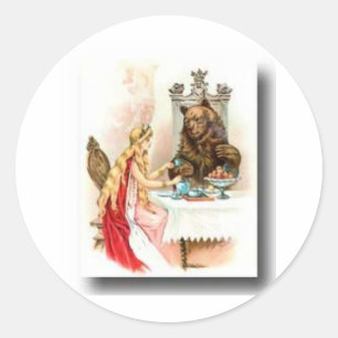 Beauty and the beast classic round sticker