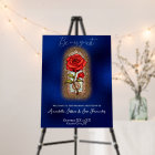 Beauty and the Beast Fairytale Rose on Blue
