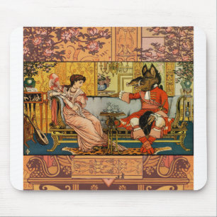 Beauty and the beast original illustration art mouse pad