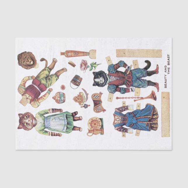 Beauty and the Beast, Paper Doll, Louis Wain (Front)