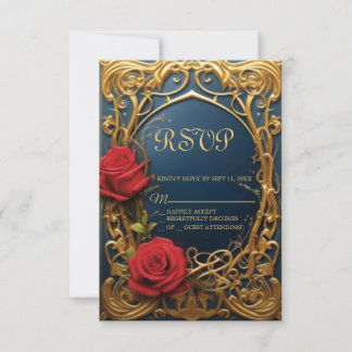 Beauty and the Beast Sweet 16 RSVP card