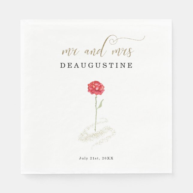 Beauty and the Beast Wedding Napkin (Front)