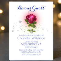 Beauty and the Beast with Magic Red Rose Invitatio