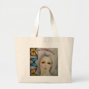 Beauty and the Butterflies Large Tote Bag