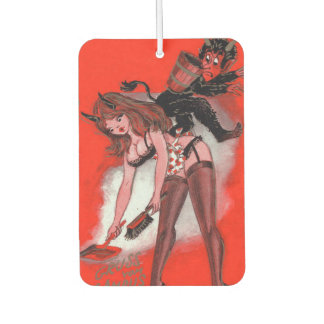 Beauty and the Krampus Vintage Xmas Christmas Car Air Freshener