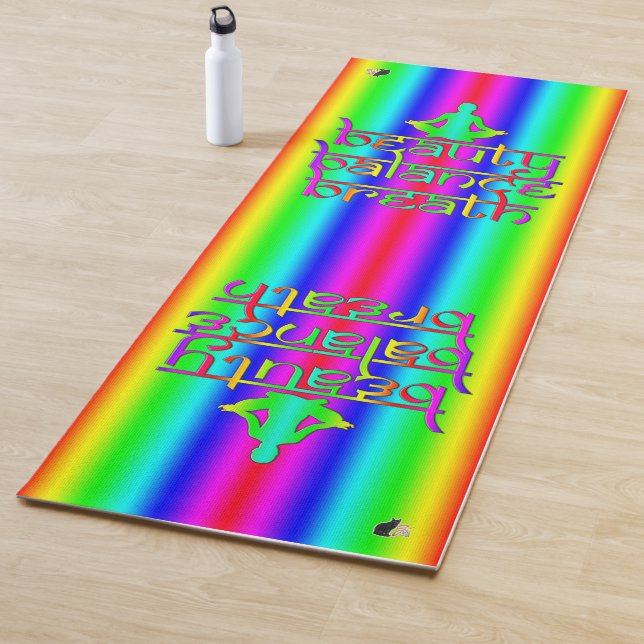 Beauty Balance Breath Rainbow Intentions Yoga Mat (In Situ)