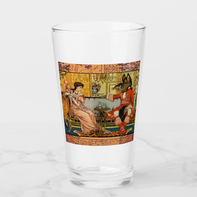 Beauty Beast Classic Fairy Tale Characters Glass (Front)