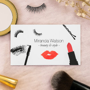 Beauty Biz Eyelashes Lips Mascara Makeup Artist Business Card