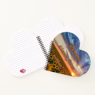 Beauty Blooms Heart Spiral Notebook