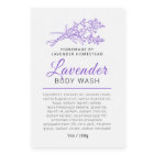 Beauty body wash label lavender logo or custom