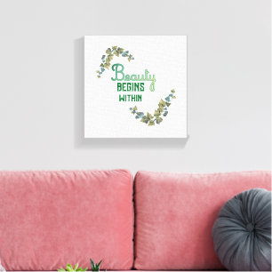 Beauty Botanical Typography Canvas Print