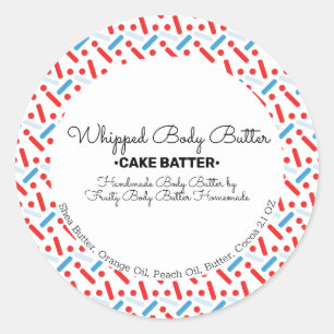 Beauty Branding  Sprinkles Patriotic Packaging Classic Round Sticker
