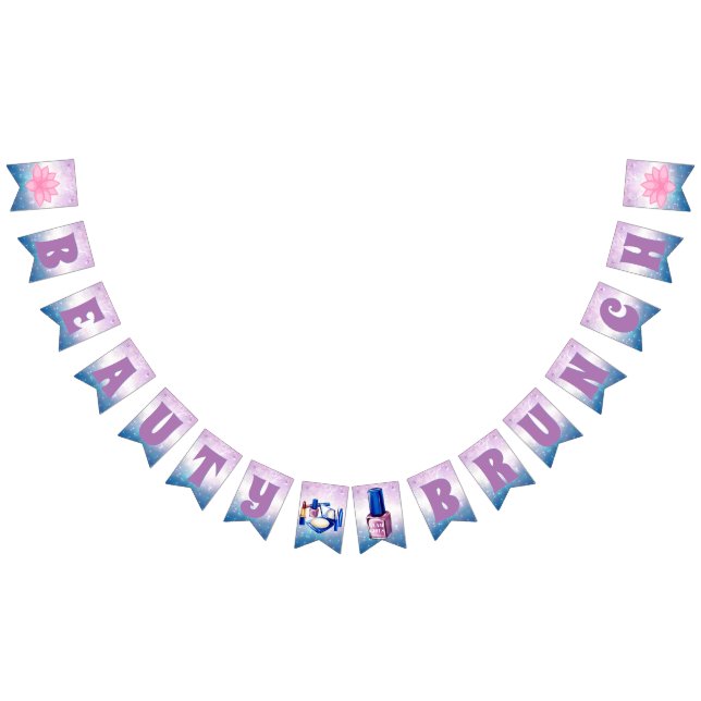 Beauty Brunch|Purple|Blue & White Sparkles Spa Bunting (All)