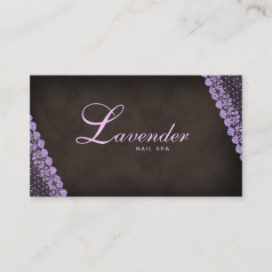 Beauty Business Card Lace Nail Salon Purple