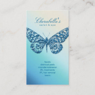 Beauty Business Card Salon Butterfly Blue