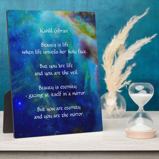 Beauty by Kahlil Gibran Plaque (Side)