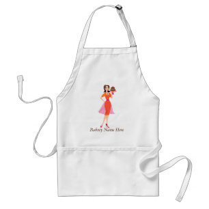Beauty Cake WIth Rose Orange Dress Standard Apron