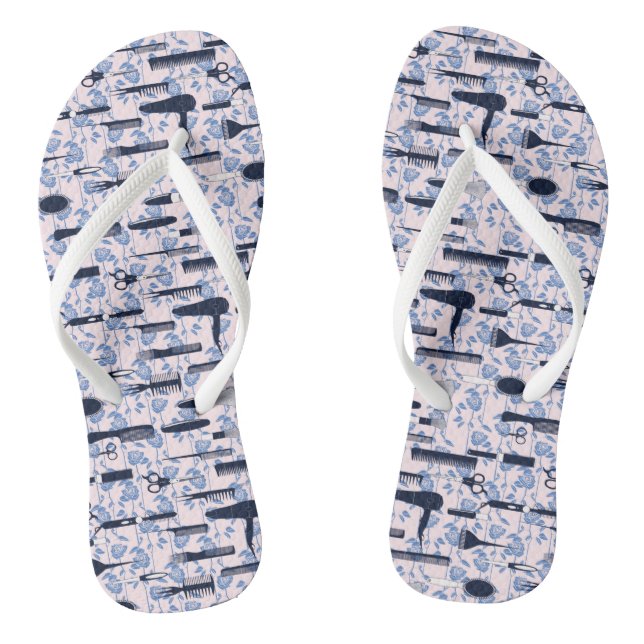 Beauty Care Blue Rose Pattern Jandals (Footbed)