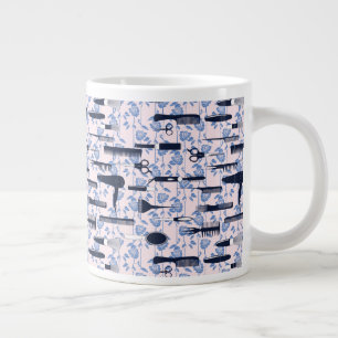 Beauty Care Blue Rose Pattern Large Coffee Mug