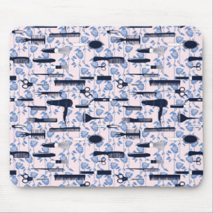 Beauty Care Blue Rose Pattern Mouse Pad