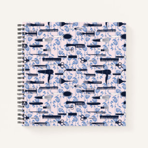 Beauty Care Blue Rose Pattern Notebook