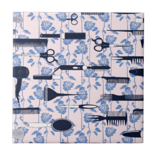 Beauty Care Blue Rose Pattern Tile
