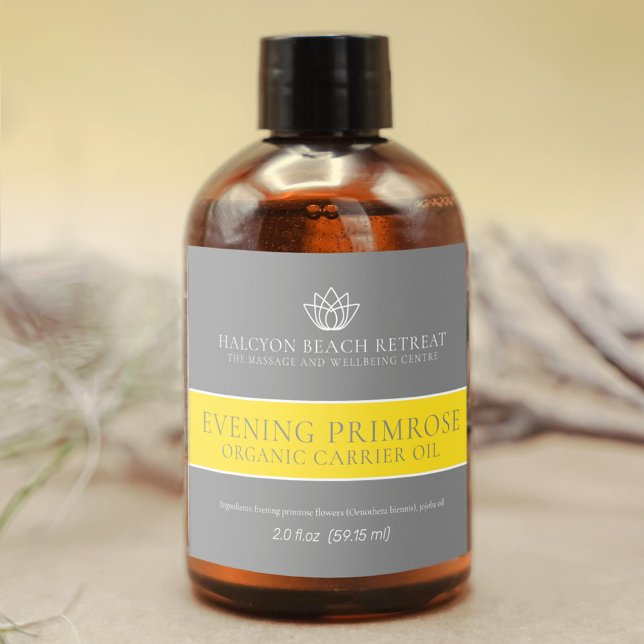 Beauty carrier oil product grey yellow label (Creator Uploaded)