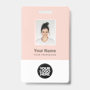 Beauty chic golden hour pink feminine name ID badge