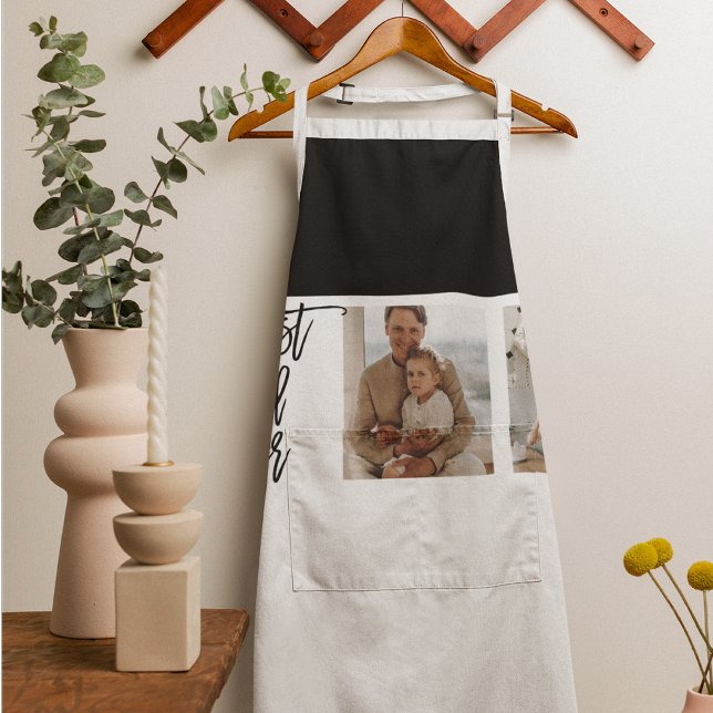 Beauty Collage Photo Best Dad Ever Gift Apron (Creator Uploaded)