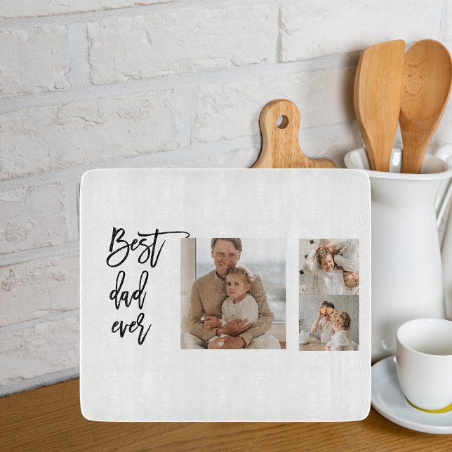Beauty Collage Photo Best Dad Ever Gift Cutting Board (Creator Uploaded)