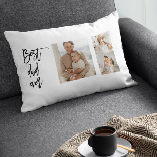 Beauty Collage Photo Best Dad Ever Gift Lumbar Cushion
