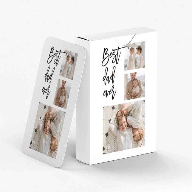 Beauty Collage Photo Best Dad Ever Gift Playing Cards (Creator Uploaded)