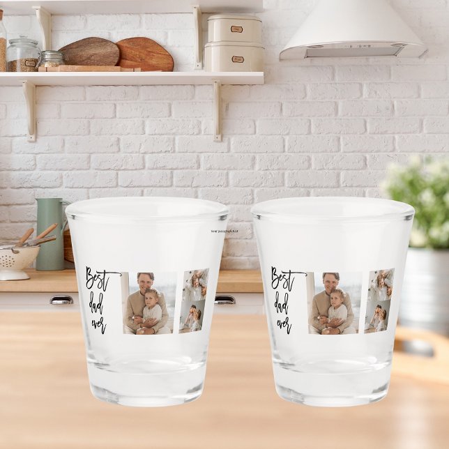 Beauty Collage Photo Best Dad Ever Gift Shot Glass (Creator Uploaded)