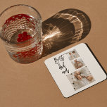 Beauty Collage Photo Best Dad Ever Gift Square Paper Coaster<br><div class="desc">Beauty Collage Photo Best Dad Ever Gift is a personalised gift that combines beauty and sentimental value to create a meaningful present for your dad. The gift is a collage of carefully selected photos of you and your dad, arranged in a beautiful and artistic way. The photos could be of...</div>